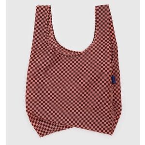 NWOT BAGGU Pink and Brown Check standard bag